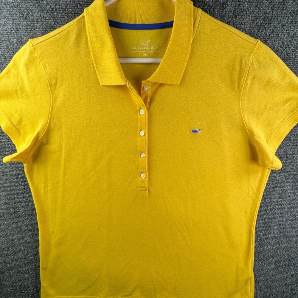 Vineyard Vines Yellow Polo Short Sleeve Women's Top